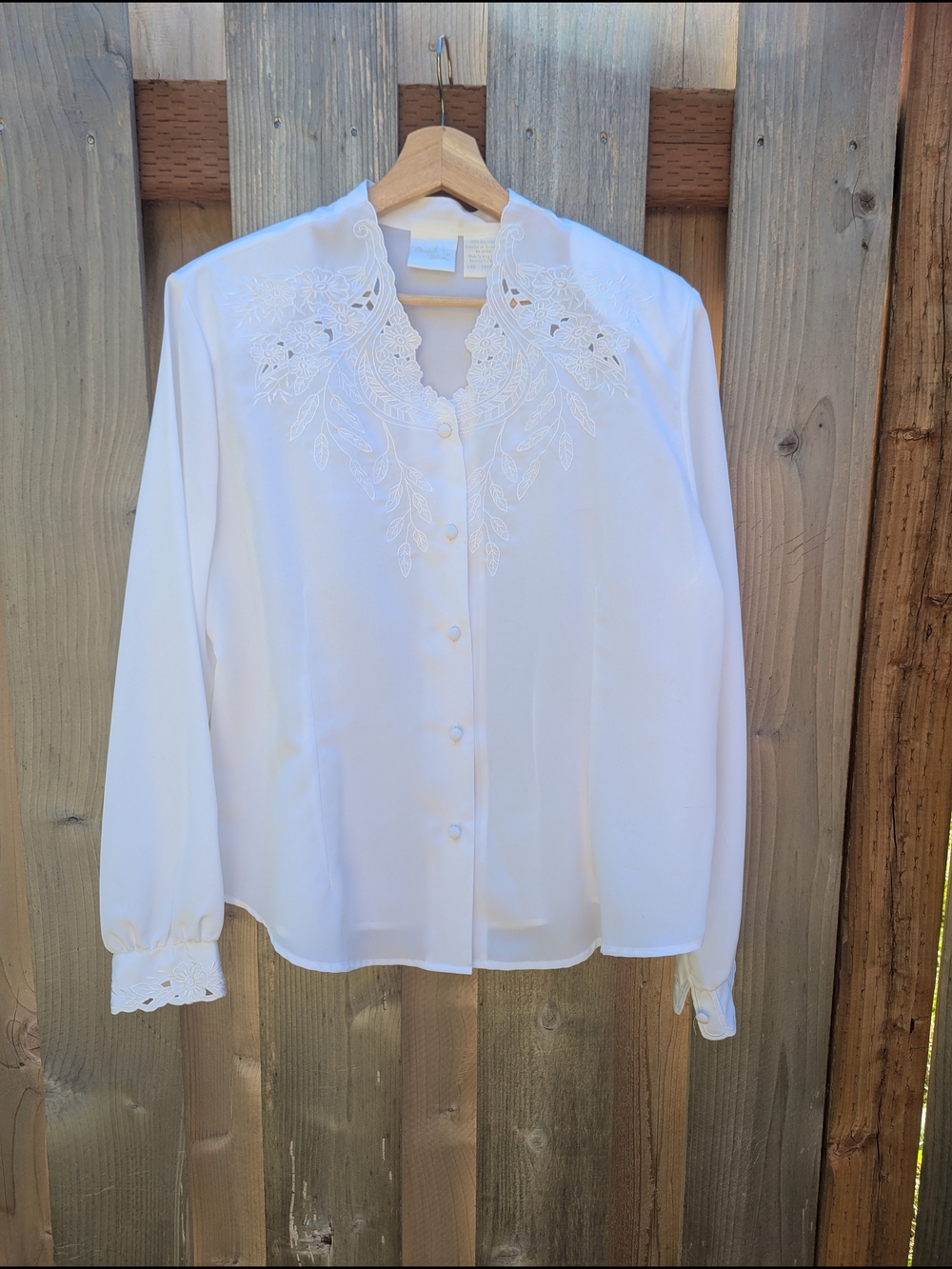 White Button-Front Women's Blouse